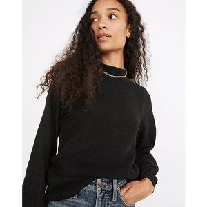Madewell Weavemix Mockneck Bubble-Sleeve Top M